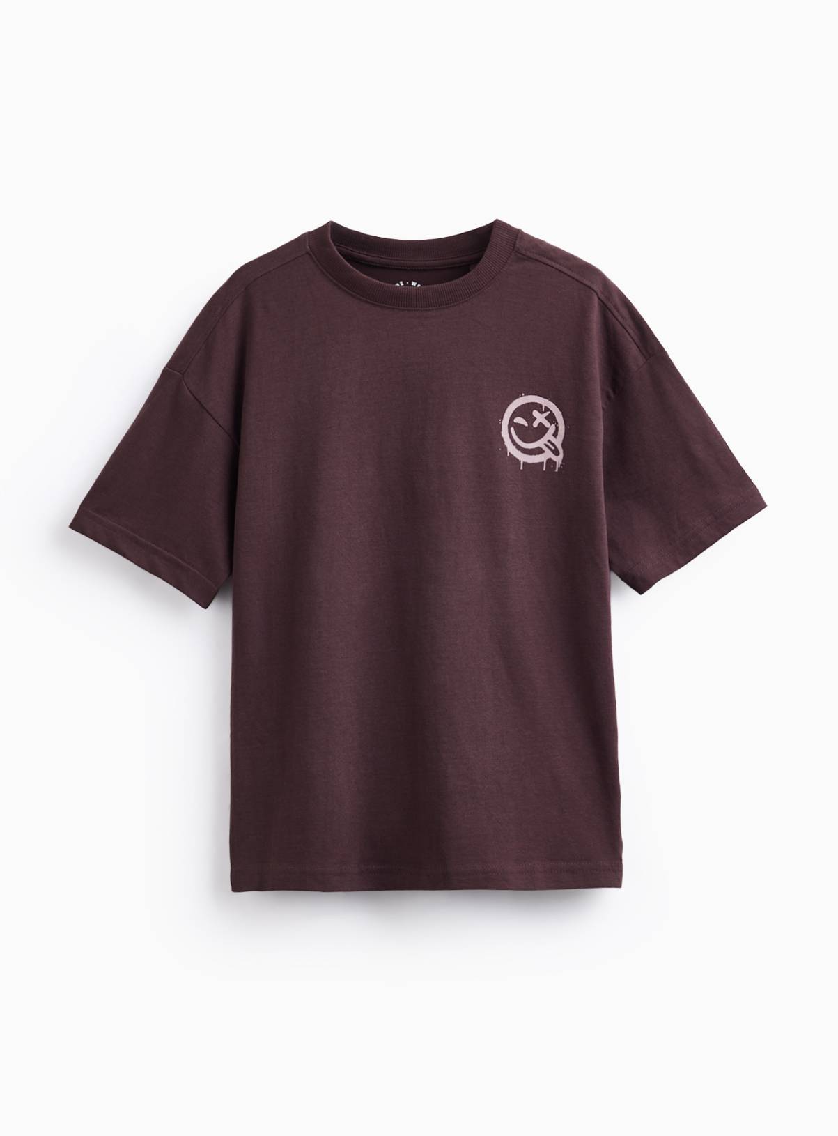 Burgundy Smile Graphic Print T-Shirt 10 years - Image 1